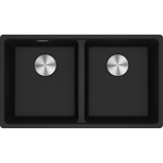 Franke MRG 620-35-35 Maris 花崗岩 檯面/檯底 雙星盆 (瑪瑙黑色) (114.0674.682)